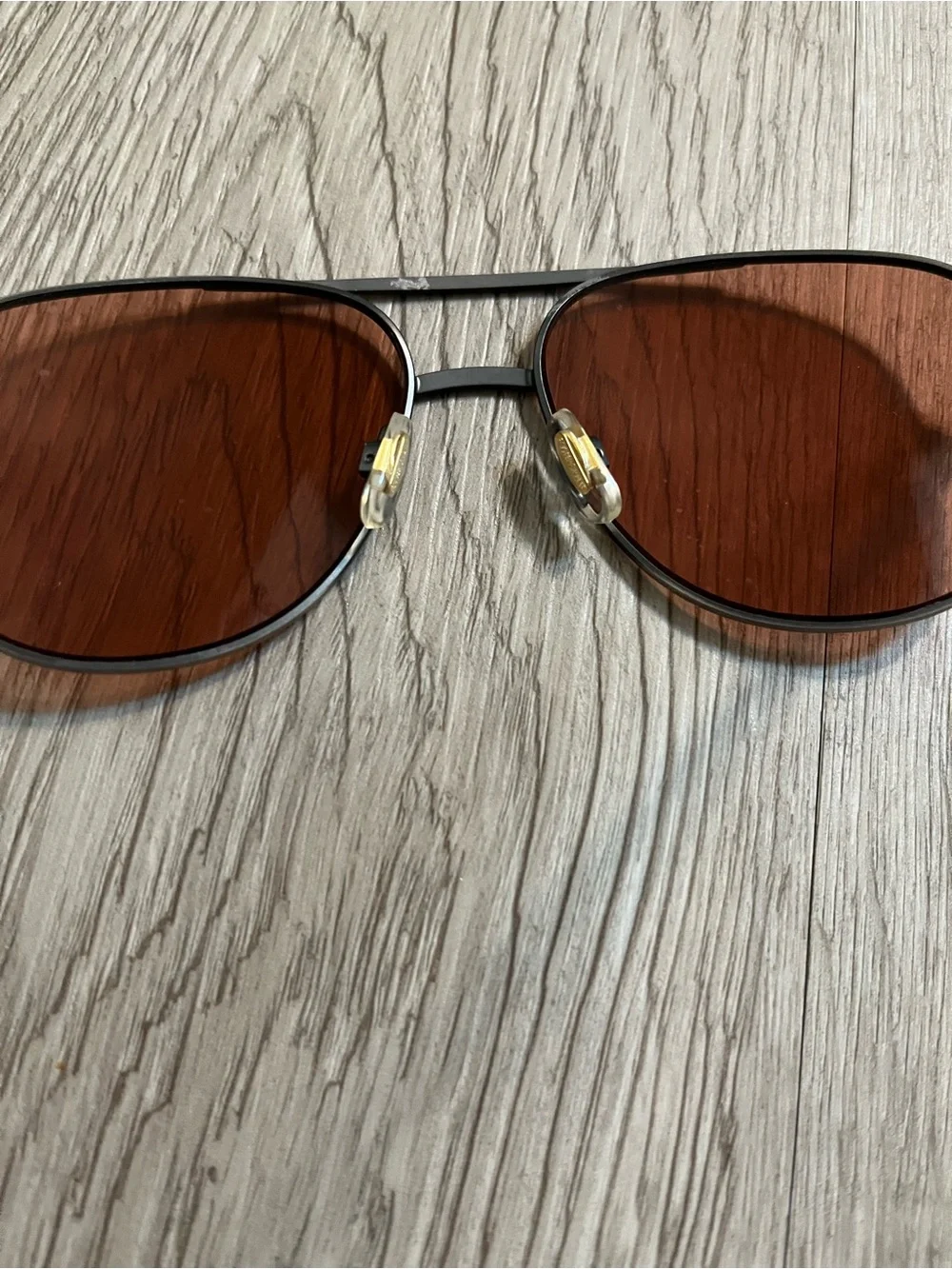 Foster Grant Sunglasses Gunmetal Metal Frame Brown Lenses Unisex